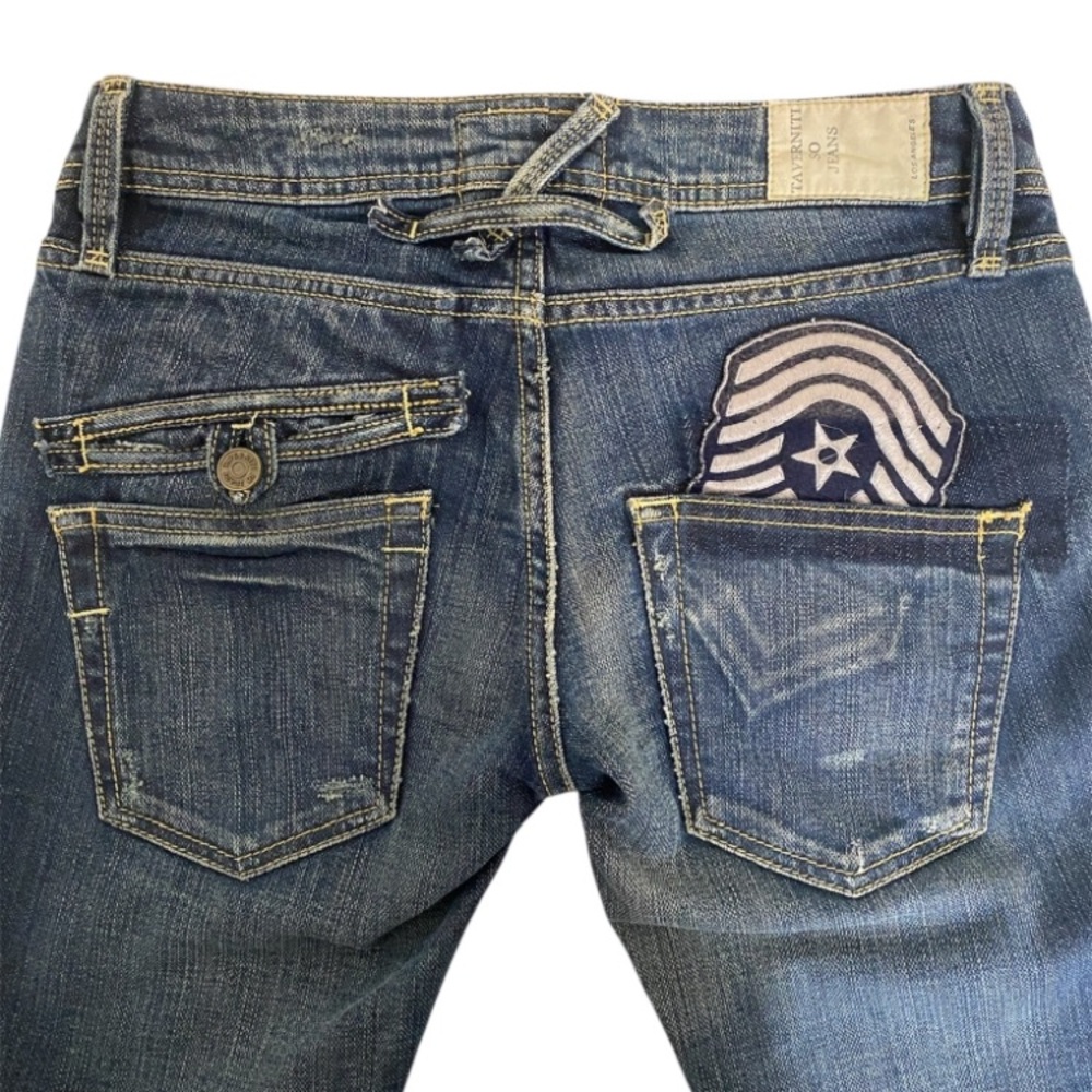 Traverniti So Jeans Women’s Bootcut Blue Denim Jeans Embroidered Pockets Low
